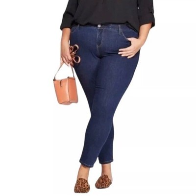 NWT Ava & VIV Dark Wash Skinny Jeans Stretch Denim Jeggings Women s Plus size 24