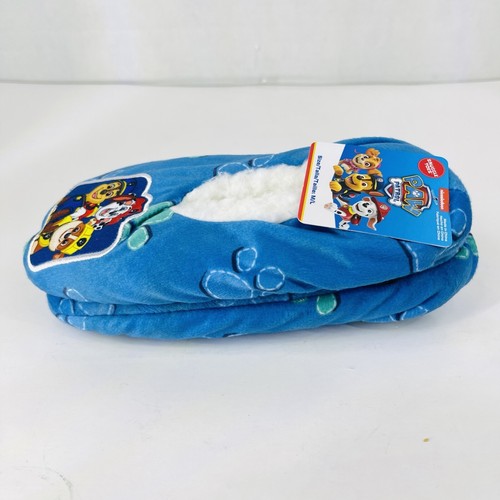 Paw Patrol Blue Snuggle Toes Sherpa Fleece Gripper Slipper Socks Sz M L - Picture 4 of 12