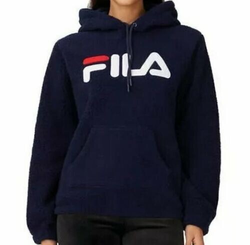 FILA® ~ Size XS ~ Navy Blue ~ Sherpa ~ Pullover ~ Hooded Sweatshirt ~ Jacket - Picture 2 of 6