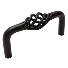 10 Pack 9992-030FB Flat Black Birdcage Cabinet Hardware Handle Pull - 3" Hole...