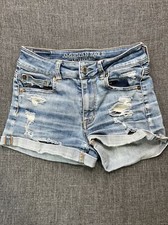 American Eagle Outfitters Womens Shorts Size 2 25" Waist Super Stretch Hi-Rise