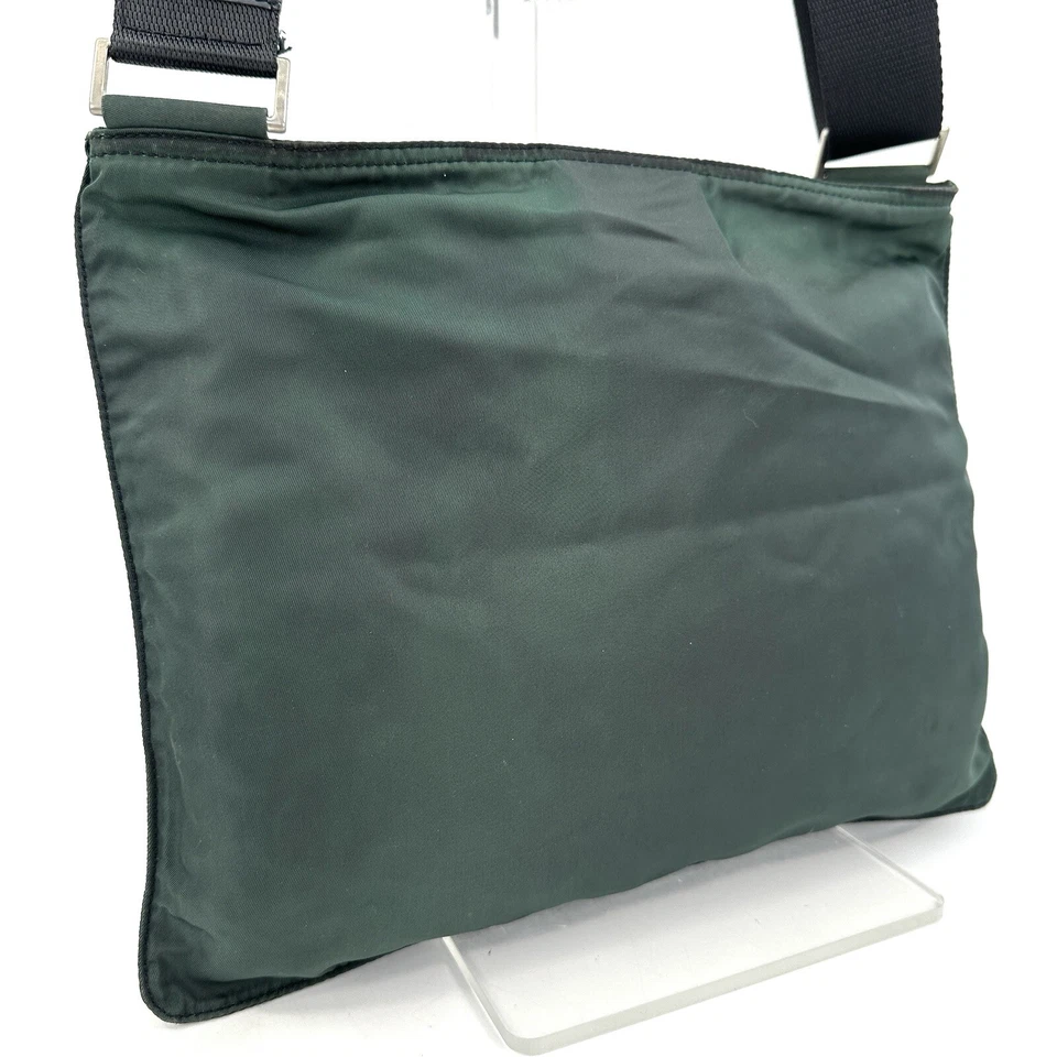 PRADA винтажный темно зеленый нейлона кожи через плечо сумка сумочка подлинный - Изображение 4 из 4