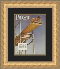 Norman Rockwell Post Cover Second Thoughts Custom Framed Print