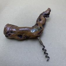 Vintage Grapevine Stem Wood Handled Corkscrew - Caves De La Tour Eiffel - France