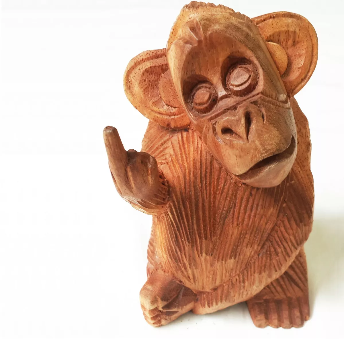 Hand carved sale wooden monkey