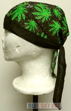 MARIJUANA HIGH CANNABIS CHRONIC KUSH POT HEMP WEED DOO RAG DOORAG HEAD WRAP HAT
