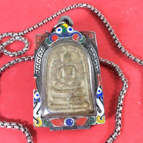 Somdej Wat Rakang Necklace Chain Pendant Old Thai Buddha Amulet Holy Powerful A3 - Picture 1 of 7