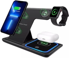 3In1 15W Qi Wireless Charger Station For Apple Watch Air Pods iPhone 13 12 11 XS