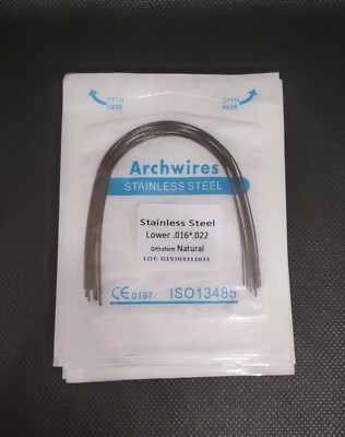 10 Packs Dental Orthodontic Stainless Steel Arch Wires Rectangular Ovoid/Natural