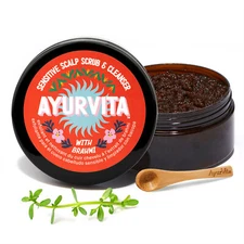 AyurVita Brahmi Ayurvedic Dry, Itchy Scalp Scrub Treatment and Cleanser, 6.7 oz