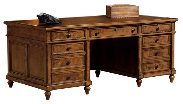 Hekman 79320 Urban Executive 72 W Wood Desk Rustic Storm Gray