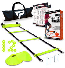 Pro Agility Ladder  Cones - Speed Training Set with 15ft Ladder  12 Cones for