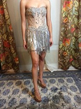 Sherri Hill, Silver Embellished Dress, Size 0