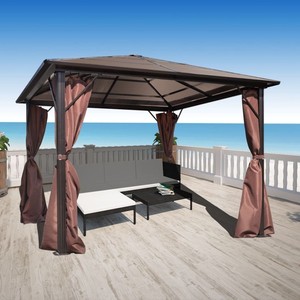 Details About Permanent Heavy Duty Gazebo Curtains Garden Pergola Hot Tub Canopy Waterproof