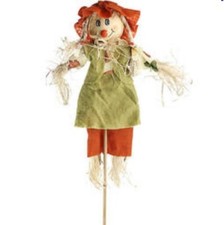 3 Fall Harvest Girl Craft Pick Scarecrow Thanksgiving Centerpiece planter