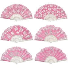 50pc Spanish Style Pink Glitter go w/ Gift bags Wedding Flower Hand Held Fan