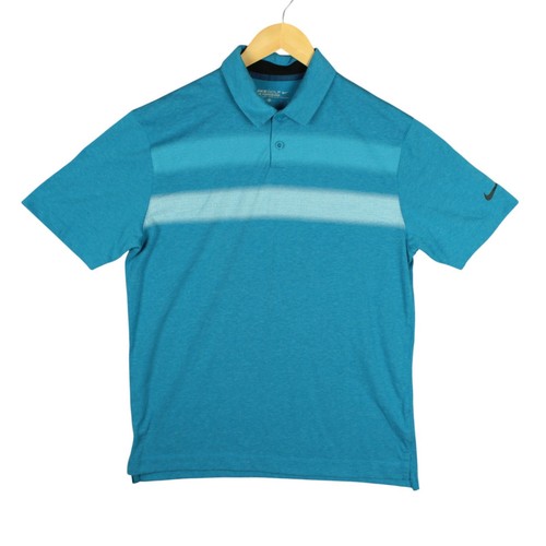 NIKE Golf Dri Fit Tour Performance Polo Shirt Logo Men M Stripe Blue Breathable - 第 1/10 張圖片