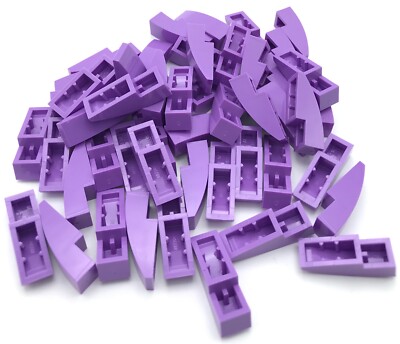 Lego 50 New Medium Lavender Slope Curved x Sloped Pieces