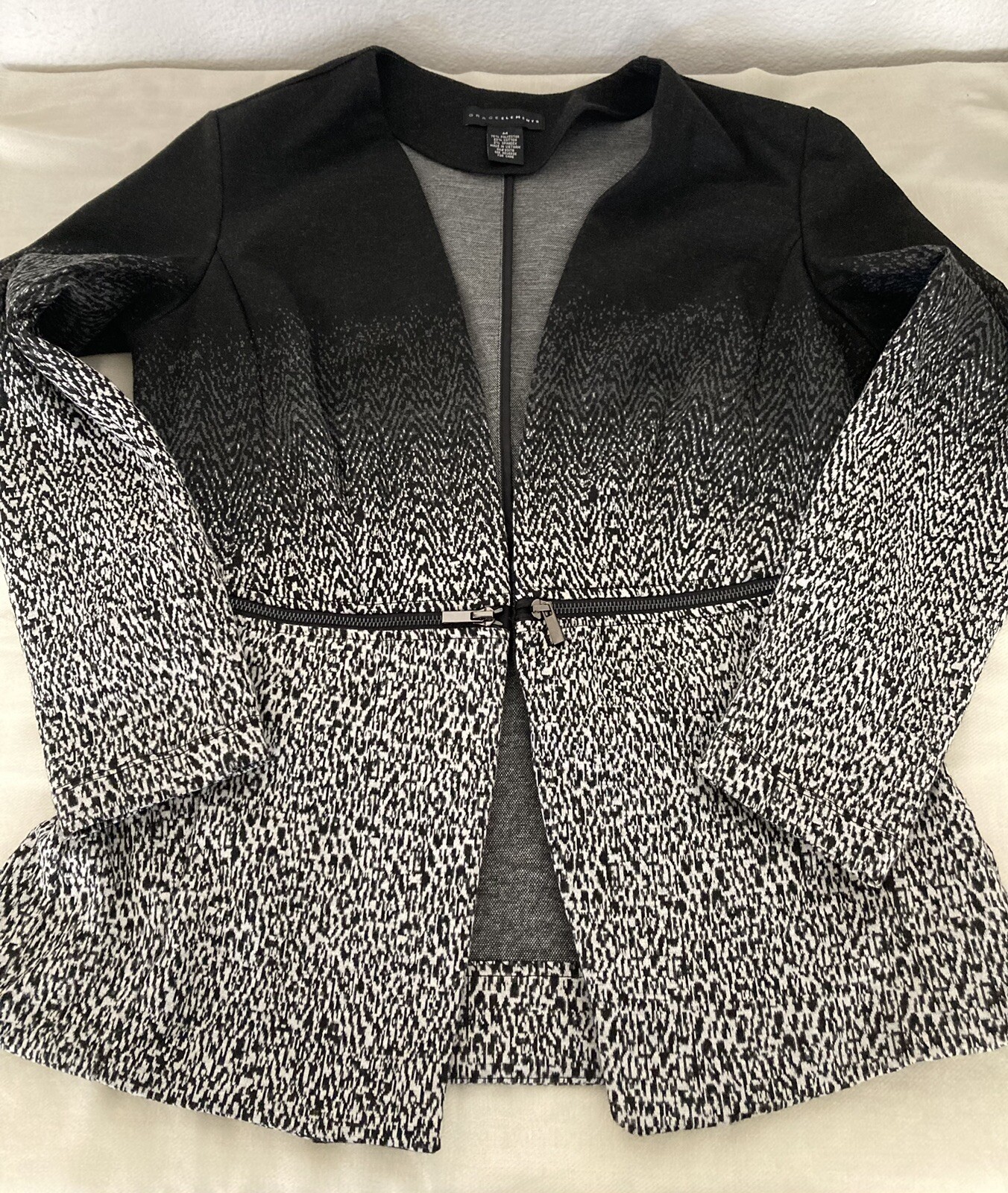 Grace Elements Blazer Jacket Black Gray Spandex O… - image 14