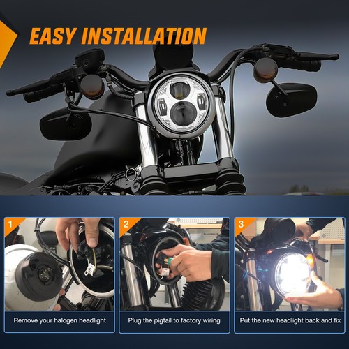Nilight 5-3/4 5.75 Inch Motorcycles LED Headlight 2 Years Warranty - Picture 6 of 8