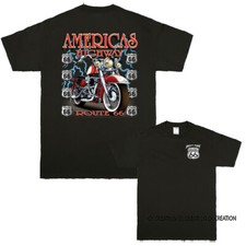 Route 66 America's Highway Motorcycle Bikers Graphic T-shirt