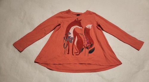 NWT Tea Collection Fox Long Sleeve Top 5 Girls