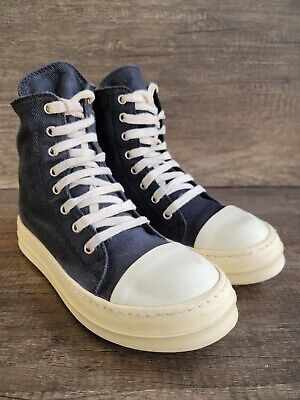 Rick Owens Women's Drkshdw Ramones Hi Top Zipper Black shoes Rick Owens Women's Drkshdw Ramones Hi Top Zipper Black shoes