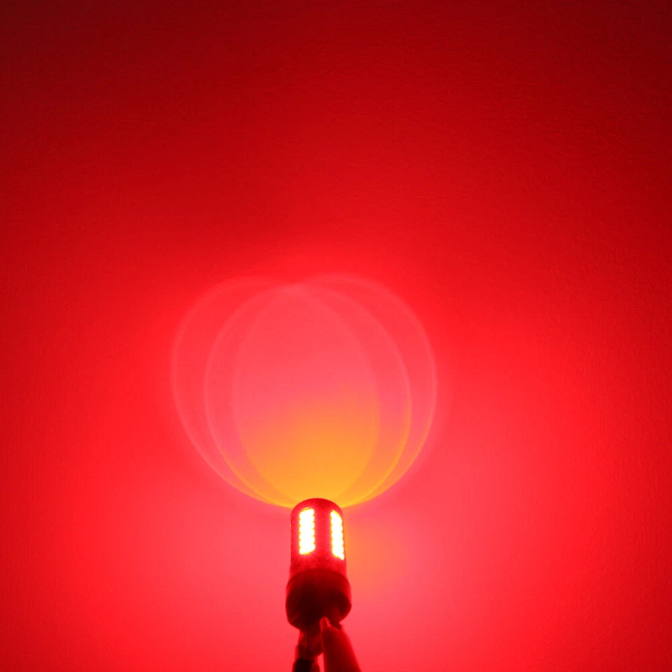 Alla Lighting 2x 7443 54-LED Brake Tail Turn Signal Side Marker Light Bulb, Red - Image 2 of 4