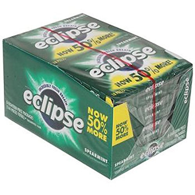 Мятная жвачка Eclipse, 8 штук (ЖЕВАТЕЛЬНАЯ резинка БОЛЬШОГО РАЗМЕРА / МНОГО В УПАКОВКЕ)