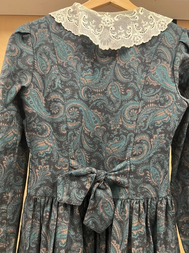Vintage 80s Laura Ashley Romantic English Prairie Paisley Lace Day Dress Size 8 - Picture 12 of 12