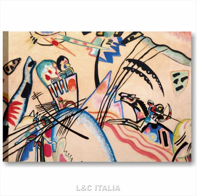 Kandinsky Improvisation 70x50 Leinwandbild Abstrakt Wohnzimmer Büro Wohnzimmer