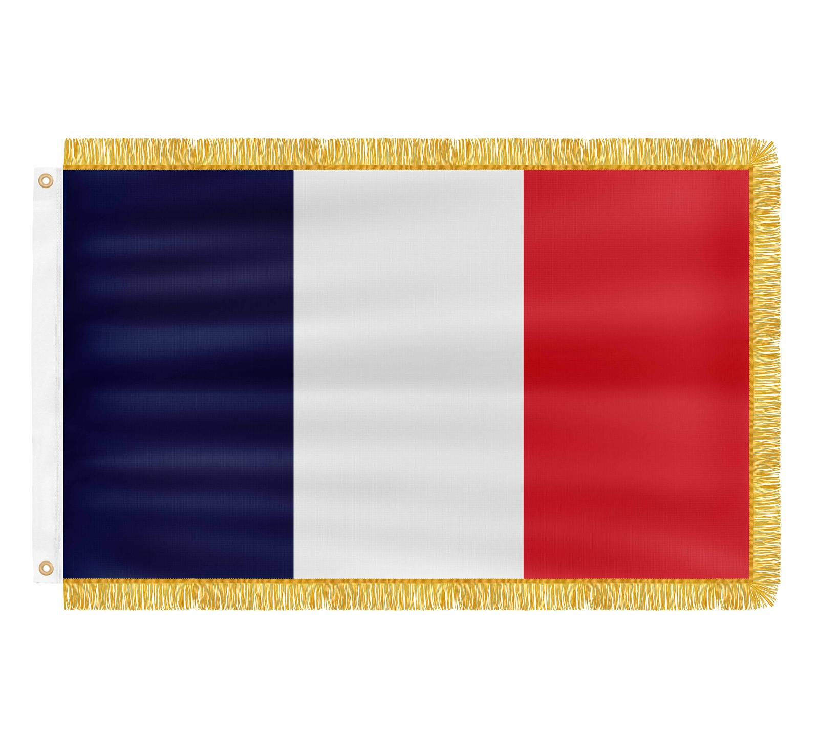 France 3x5Ft Golden Fringe French Flag - 200D Nylon with Brass Grommets