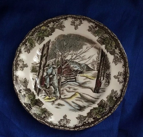 Johnson THE FRIENDLY VILLAGE England Bread & Butter Plate Sugar Maples