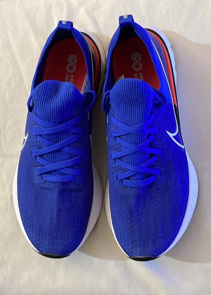 Size 12 Nike React Infinity Run Flyknit Racer Blue Crimson for