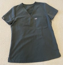 Figs Women's Catarina One-Pocket Technical Collection Scrub Top Gray Size XS