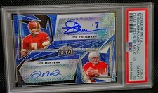 1/1 Auto! Joe Montana Joe Theismann Leaf 2023 Metal #DA-15 Red White Blue Mojo 