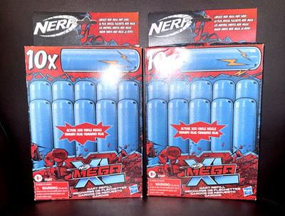 NERF MEGA XL Darts Refill Pack - 20 Count (2x 10-Dart Boxes) - Whistling Darts