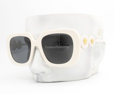 Versace Sunglasses VE 4434 314/87 Polished White Gold Medusa Logo Gray w/case