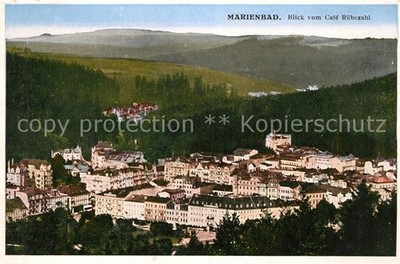 Marienbad Tschechien Boehmen Blick vom Cafe Ruebezahl