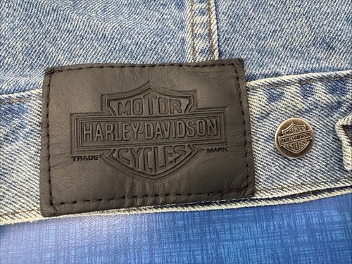 Custom Vtg Levi’s Jean Jacket Harley Davidson Vest Patches Multiple Pockets - Picture 7 of 11