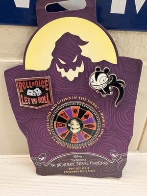 Disney Nightmare Before Christmas Roll the Dice Oogie Boogie Spinner 3 Pin Set