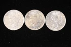 US 90% SILVER LOT OF 3 COINS PEACE SILVER DOLLARS FREE SHIPPING NR!