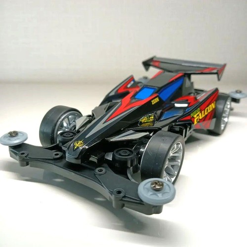 Tamiya Mini 4WD Neo Falcon MS Chassis Silver Leaf Wheels Top Coat Used