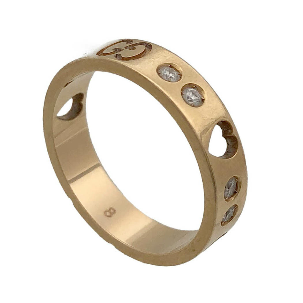 Gucci Icon Amor Ring US4.5 Diamond 750 YG Yellow Gold Ladies 