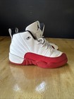 Jordan 12 Retro PS White Red Black Leather Unisex Kids Toddler Sneakers Size 13C