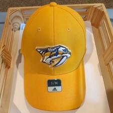 Adidas - Nashville Predators - Yellow Hockey FlexFit NHL Hat, Size S/M