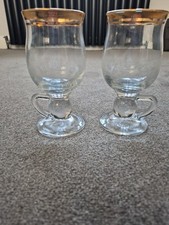 2 Vintage Irish Coffee Glasses With Gold Rim