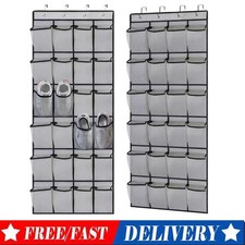 24 Pocket Shoe Holder Organiser Over The Door Hanging Shelf Rack Storage Hook