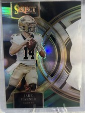 2023 Panini Select - Premier Level Jake Haener #186 Black & Green Prizm Die-Cut