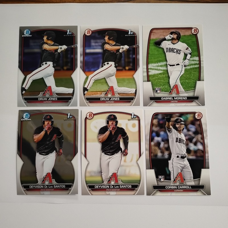2023 Bowman Chrome Base Arizona Diamond Backs Team Set 1st RC Vet 14 Cards Jones